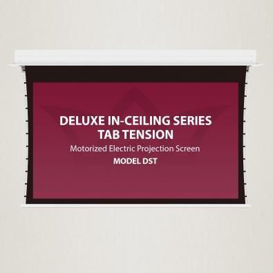 Severtson Screens Deluxe In Ceiling Tab Tension 16:9 175" Diagonal Cinema White Micro Perf